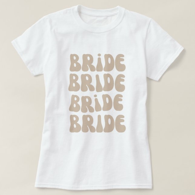 T-shirt Mariée Rétro Enterrement de Vie de Jeune Fille Vin (Design devant)