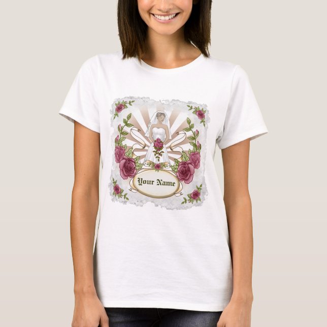 T-shirt mariée rose sur mesure (Devant)