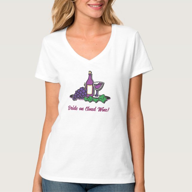 T-shirt Mariée sur Vin de Nuage (Devant)