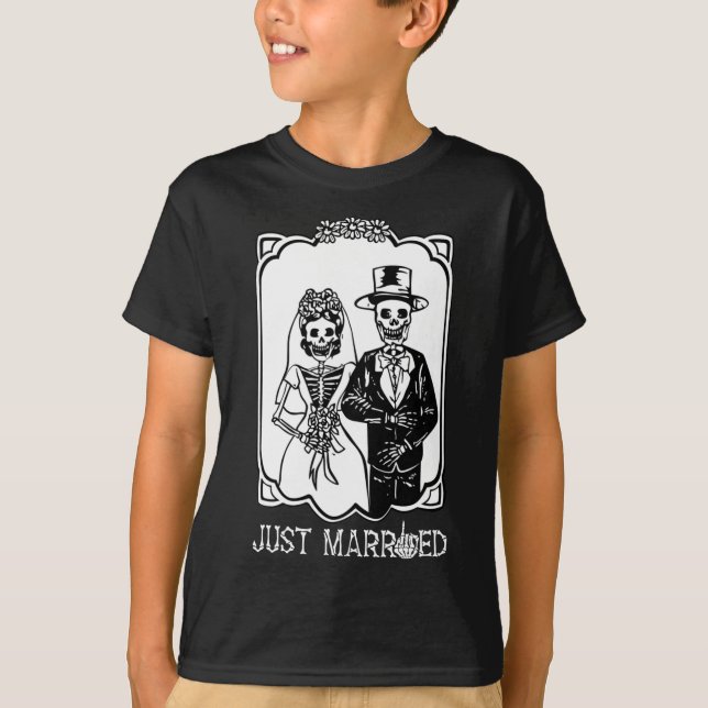 T-shirt Mariés Squelette de la mariée Halloween Couple (Devant)