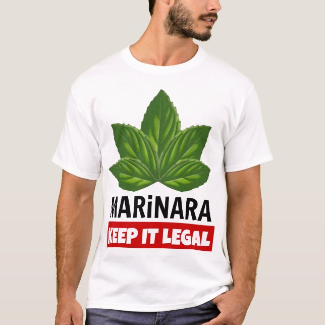 T-shirt Marinara Gardez-le Feuilles de Basil Légal (Devant)