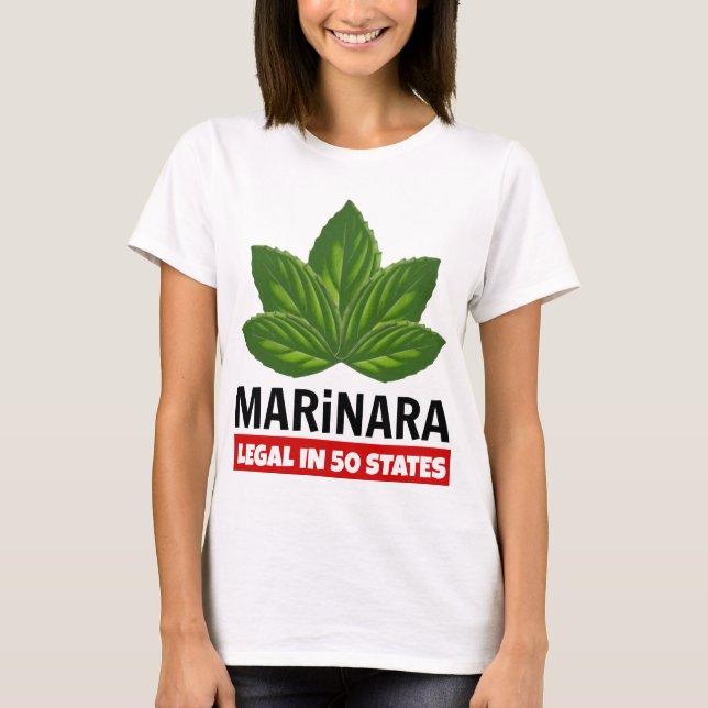 T-shirt Marinara Légal dans 50 Etats Basil Feuilles (Devant)