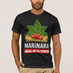 T-shirt Marinara Légal dans 50 Etats Basil Tomate Spaghett