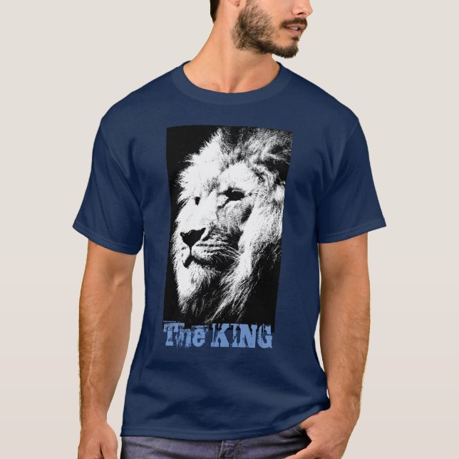 T-shirt Marine Bleu tendance élégant moderne Pop Art Tête  (Devant)