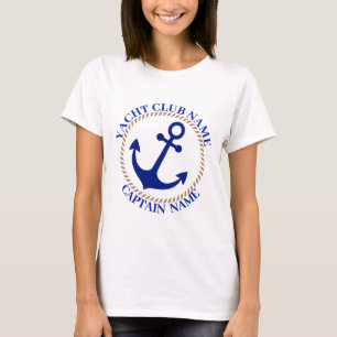 T-shirt Marine bleue Ancre nautique club nautique
