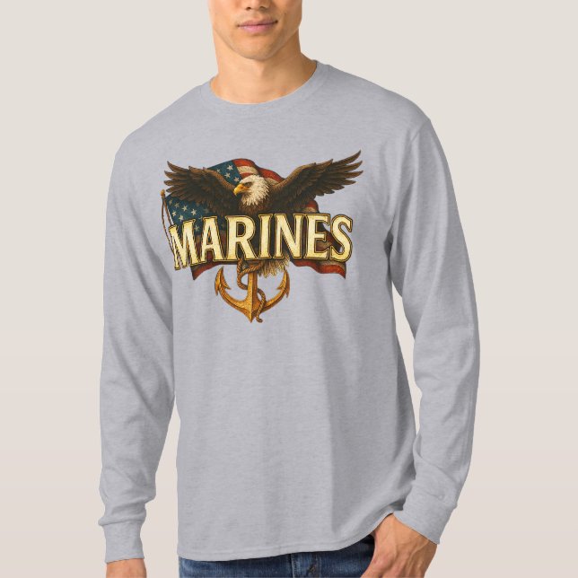 T-shirt Marine Corps Veteran Logo Emblem (Devant)