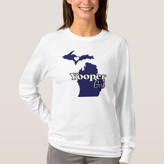 T-shirt Marine de fille de Yooper (Devant)