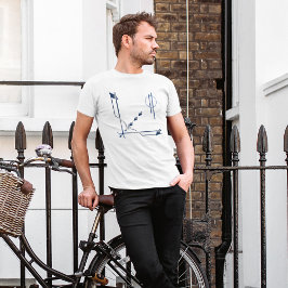 T-shirt Marine et Grey Elegant Moderne Abstrait