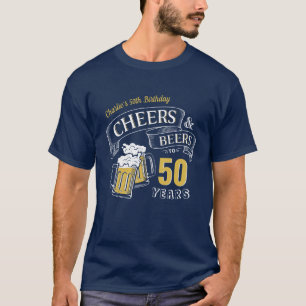 T-shirt Marine Jaune Bravo Et Bières N'Importe Quel Âge An