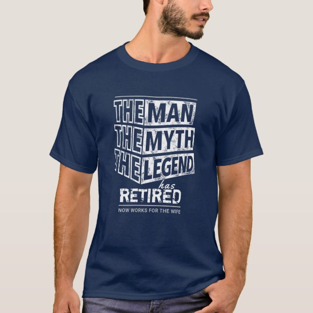 T-shirt Marine L'Homme Le Mythe La Légende A Retraité T-Sh (Devant)