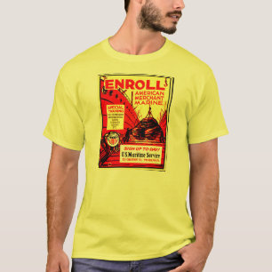 T-shirt Marine marchande américaine - inscrivez-vous