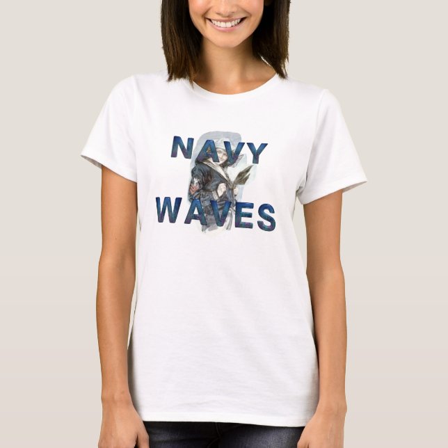 T-SHIRT Marine-Wellen (Vorderseite)