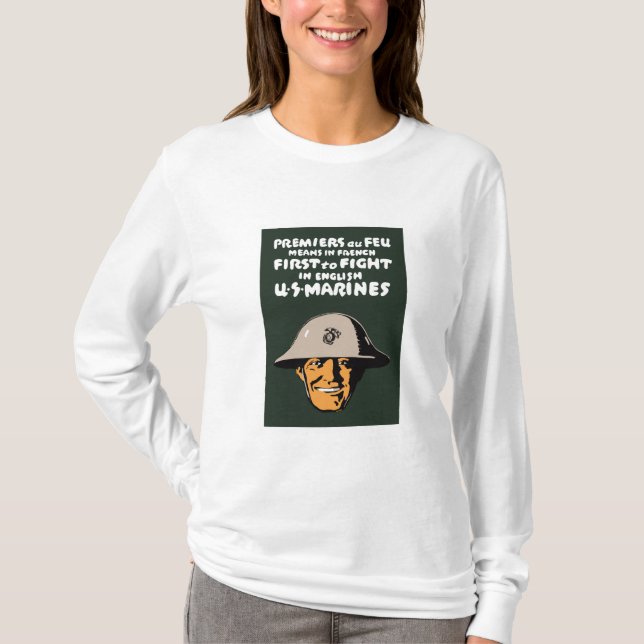 T-shirt Marines des USA -- Combattre d'abord (Devant)