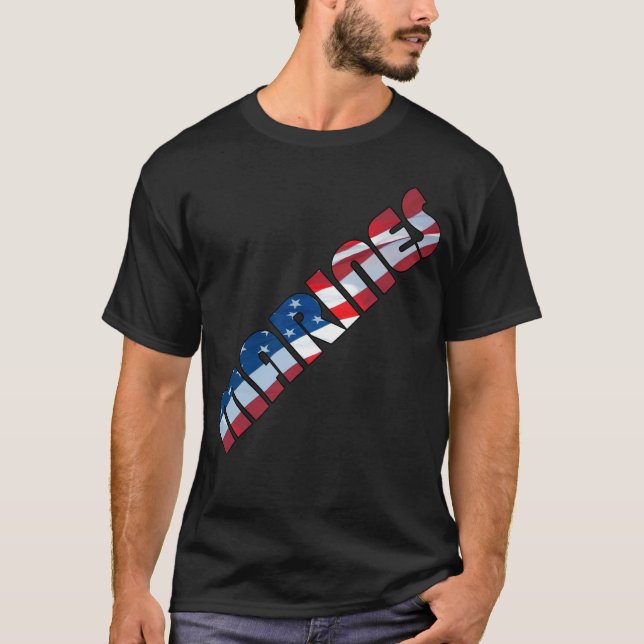 T-shirt MARINES en forme de drapeau américain (Devant)