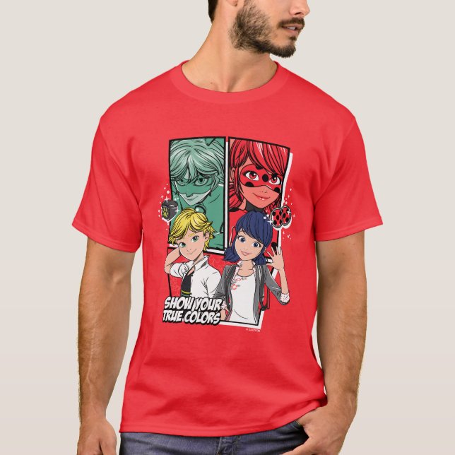 T-shirt Marinette comique miqueuse & Adrien Véritables Cou (Devant)