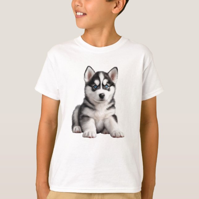 T-shirt marionnette Husky pour enfant (Devant)