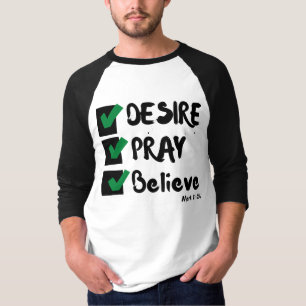 T-shirt Mark 11:24 KJV Bible Ecriture Hommes 3/4