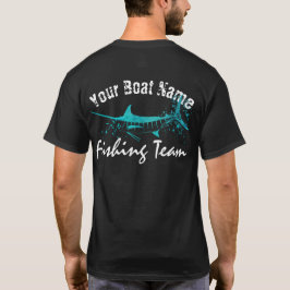 T-shirt Marlin bleu pêchant la conception d'équipe