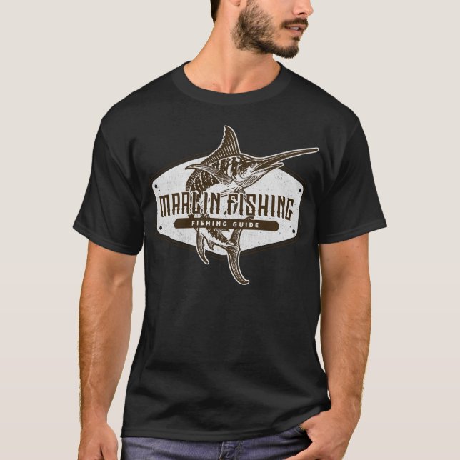 T-shirt Marlin Fishing Outdoor Beach Ocean Fishing Guide (Devant)