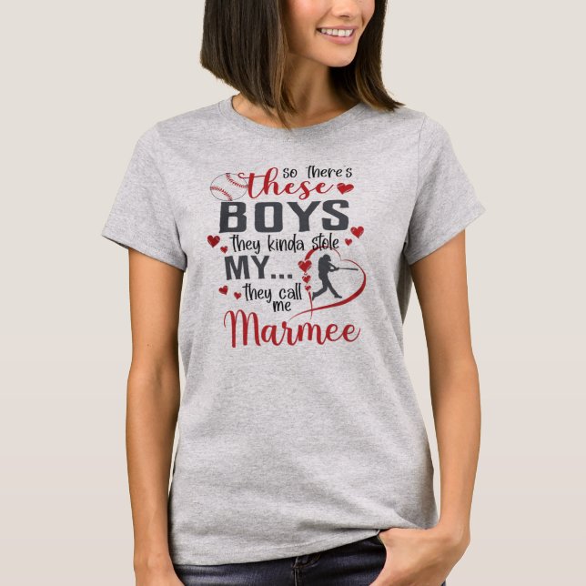 T-shirt Marmee BaseBall Grand-mère mignonne Fête des mères (Devant)