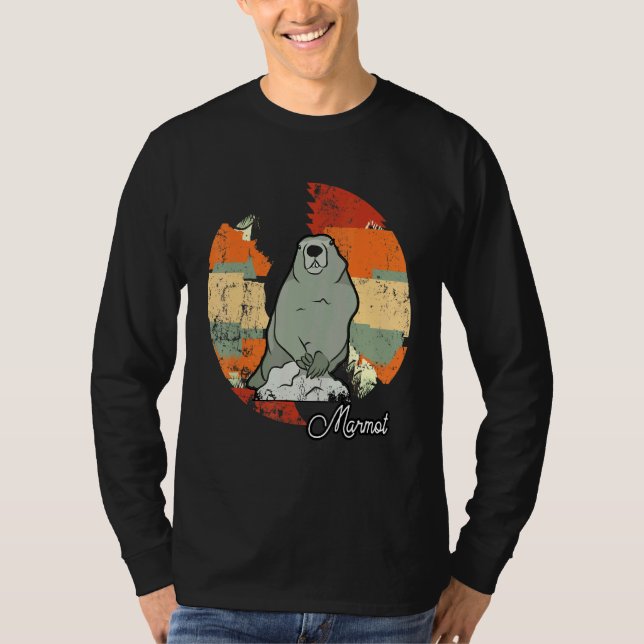 T-shirt Marmotte, Coucher De Soleil Animal Marmotte (Devant)