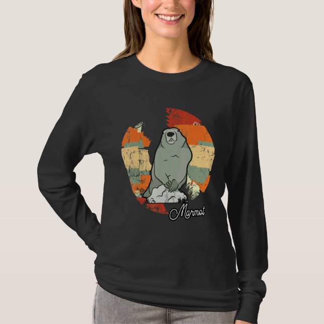 T-shirt Marmotte, Coucher De Soleil Animal Marmotte (Devant)