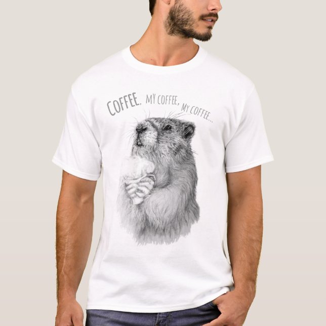 T-shirt Marmotte du café (Devant)