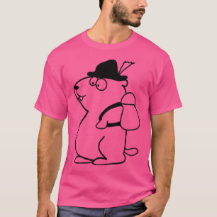 T-shirt Marmotte Randonnée Drôle Avec Casquette Et Sac À D