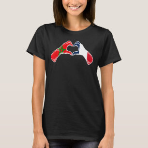 T-shirt Maroc France Drapeau Maroc Coeur français 1
