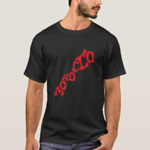 T-shirt Maroc Lettrer sur la carte avec le soutien du drap