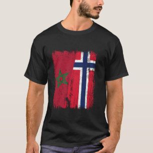 T-shirt Maroc Norvège Demi-drapeau Marocain Norvégien Asce