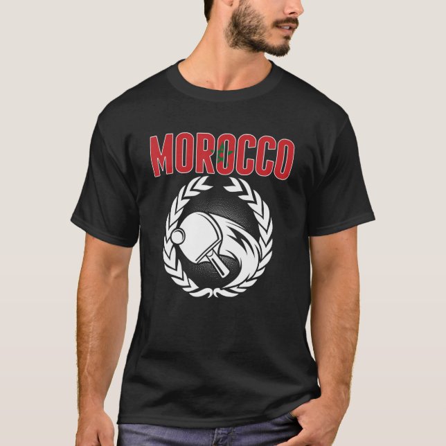 T-shirt Maroc Table Tennis Marocain Ping Pong Supporté (Devant)