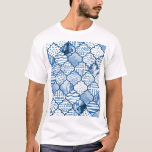 T-shirt Marocain géométrique, aquarelle motif sans couture