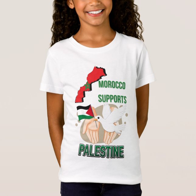 T-Shirt-Marokko-Unterstützer-Palästina T-Shirt (Vorderseite)