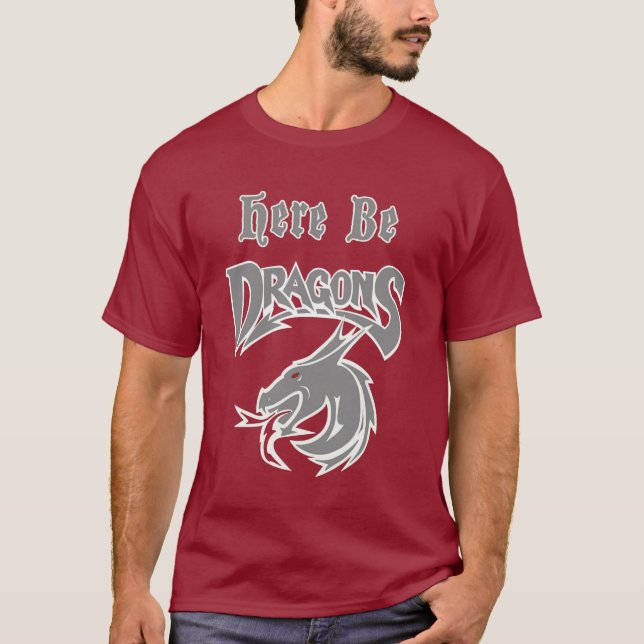 T-shirt Maroon Be Dragons Dickson Middle School Logo (Devant)
