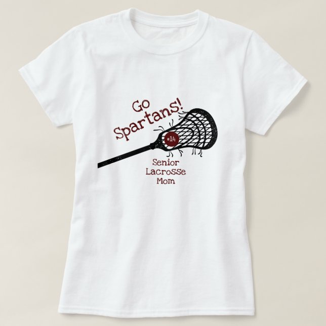 T-shirt Maroon Go Team Lacrosse Maman (Design devant)