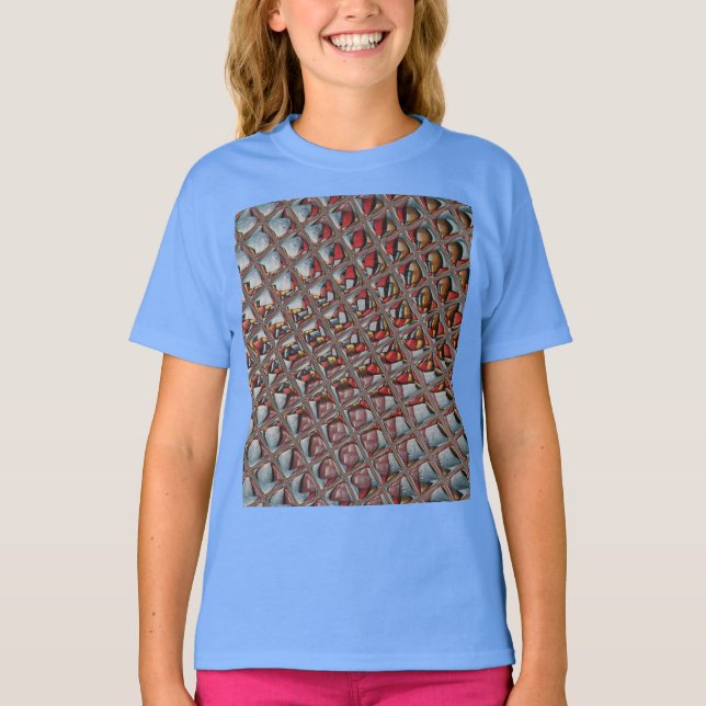 T-shirt Maroon gris cendré en relief À damiers : un art mo (Devant)