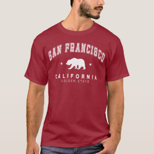 T-shirt Maroon homme San Francisco - Grizzly Bear Design