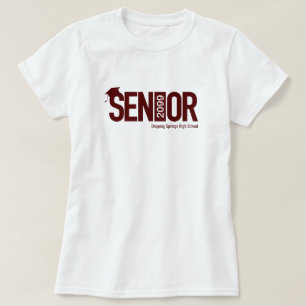 T-shirt Maroon SENIOR avec un cap de graduation