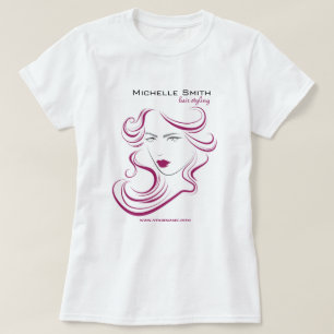 T-shirt Marquage à chaud pourpre de Hairstyling de cheveux