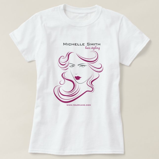 T-shirt Marquage à chaud pourpre de Hairstyling de cheveux (Design devant)