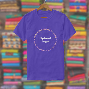 T-shirt Marque d'affaires en Motif rond texte sur violet