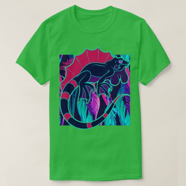 T-shirt Marque de reptiles de Synthwave - Louveur de famil (Design devant)