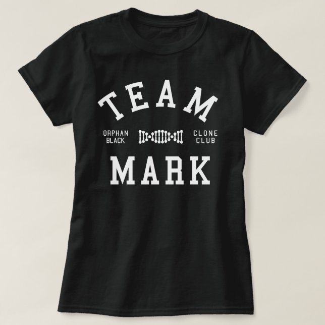 T-shirt Marque noire orpheline d'équipe (Design devant)