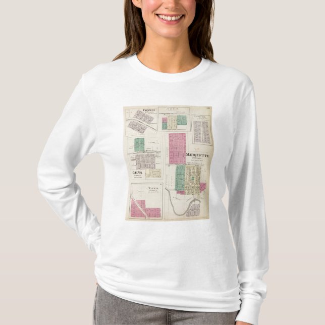 T-shirt Marquette, Conway, Galva, Elyria, Ames, le Kansas (Devant)