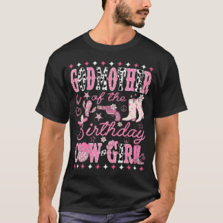 T-shirt Marraine de la cow-girl d'anniversaire Rodeo rose