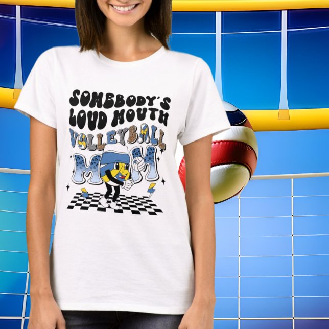 T-shirt marrant à haute bouche volleyball Maman art de la  (Créateur téléchargé)