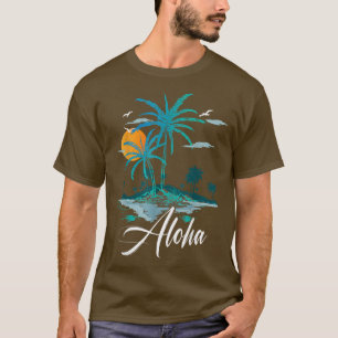 T-shirt Marrant Aloha Hawaii Palmier Plage Vacances Famill