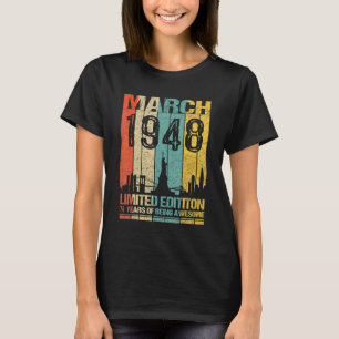 T-shirt Mars 1948 74 Ans D'Être Impressionnant