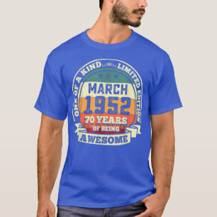 T-shirt Mars 1952 70e Anniversaire Cadeau 70 ans d'être ma